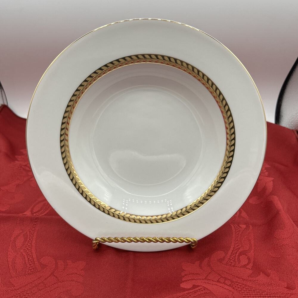 Beautiful Retroneu Imperial Gold 491B Rim Soup Bowl with 22k Band 8 5/8"